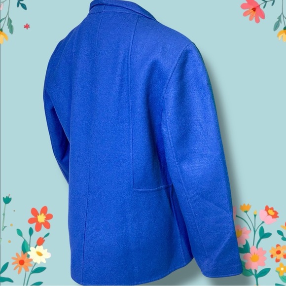 NWT Talbots Royal Blue 100% Wool Single Button Patch Pocket Blazer / Jacket 10 - Picture 9 of 13